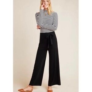Anthropologie Black Knit Lynette Palazzo Pants